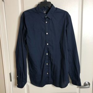 H&M Navy Slim Fit Dress Shirt
